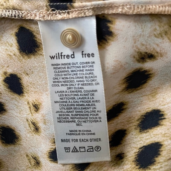 ARITZIA WILFRED Free Light Brown Leopard Print Long Sleeve Women's Blouse Size S - Picture 10 of 11